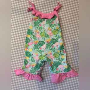 Good Lad Pink and Green Flamingo One Piece